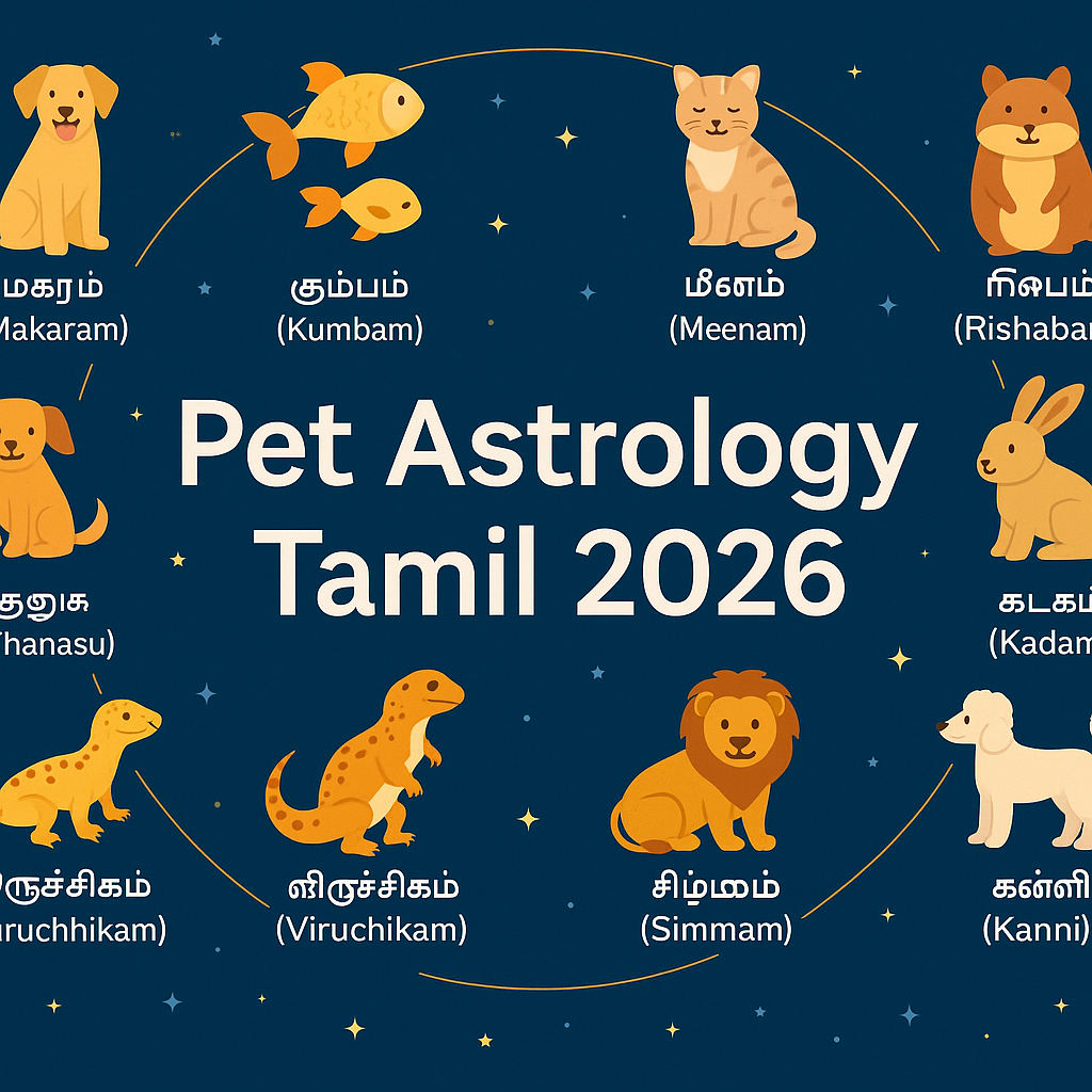 🐾 செல்லப்பிராணி ஜோதிடம் 2025 – உரிமையாளரின் பிறந்த நட்சத்திரம், ராசி அடிப்படையில் எந்த விலங்கு அதிர்ஷ்டம் தரும்? 7 pet astrology by owner zodiac 2025