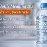 Pet bottle meaning 2026 showing PET plastic water bottle with code 1
