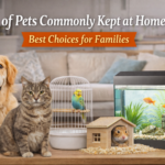 Types of pets commonly kept at home 2026 including dogs cats birds and fish